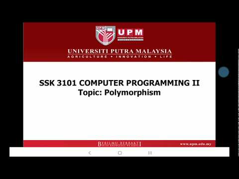 SSK3101 Polymorphism (Part 1: Introduction and Dynamic Binding)