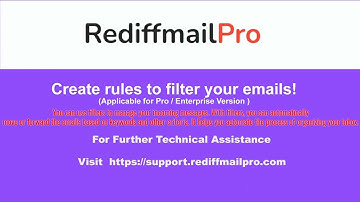 Set up email Filters (Rules) in Rediffmail PRO