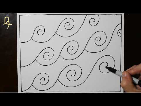 Relaxing 3D Scroll Doodle Pattern for Beginners