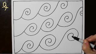 Relaxing 3D Scroll Doodle Pattern for Beginners
