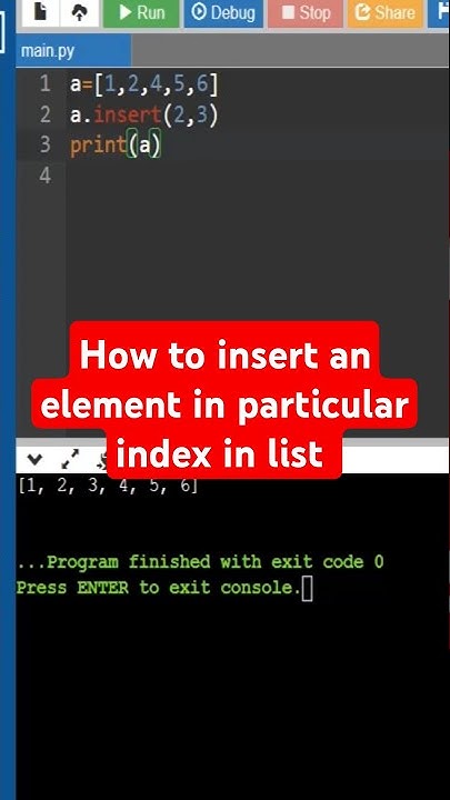 insert method in python list #python #coding #interview #insert #shorts ...