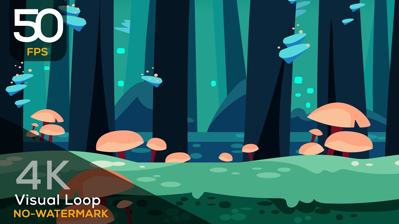 4K VISUAL LOOP ANIMATION (VJ LOOP) - HUTAN DENGAN JAMUR OREN - YouTube