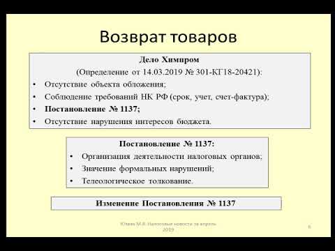 НДС при возврате товаров / VAT on product returns