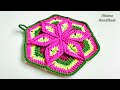 Красивая подставка крючком из остатков пряжи. Mandala crochet pattern