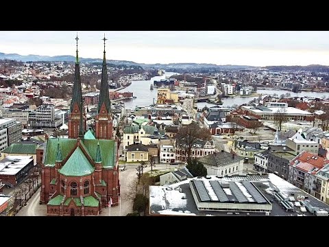 Skien, Norway Grenland Drone Video Vestfold Og Telemark