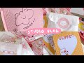 studio vlog 08 ✿ i made memo pads and seal stickers! + packing orders and new packaging