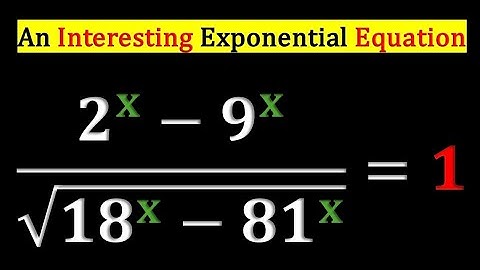 Interesting Exponential Equation Problem for Maths Lovers!