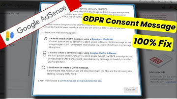 GDPR Consent Message in AdSense || 100% Fix ||