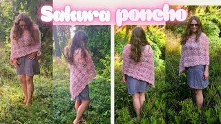 How to crochet Sakura Poncho 🌸