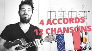 Video thumbnail of "Boucle Magique C G Am F ! 4 Accords 12 Chansons françaises au ukulélé !"