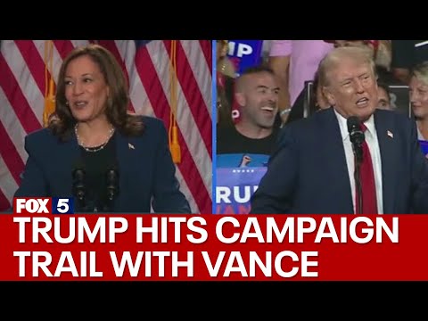 Trump hits campaign trail with Vance - YouTube