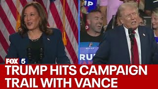 Trump hits campaign trail with Vance
