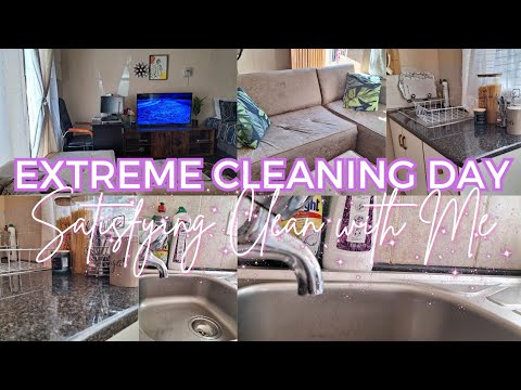 EXTREME CLEANING DAY✨️: SATISFYING KITCHEN, BATHROOM, AND LIVING AREA CLEAN WITH ME!🧹🧽
