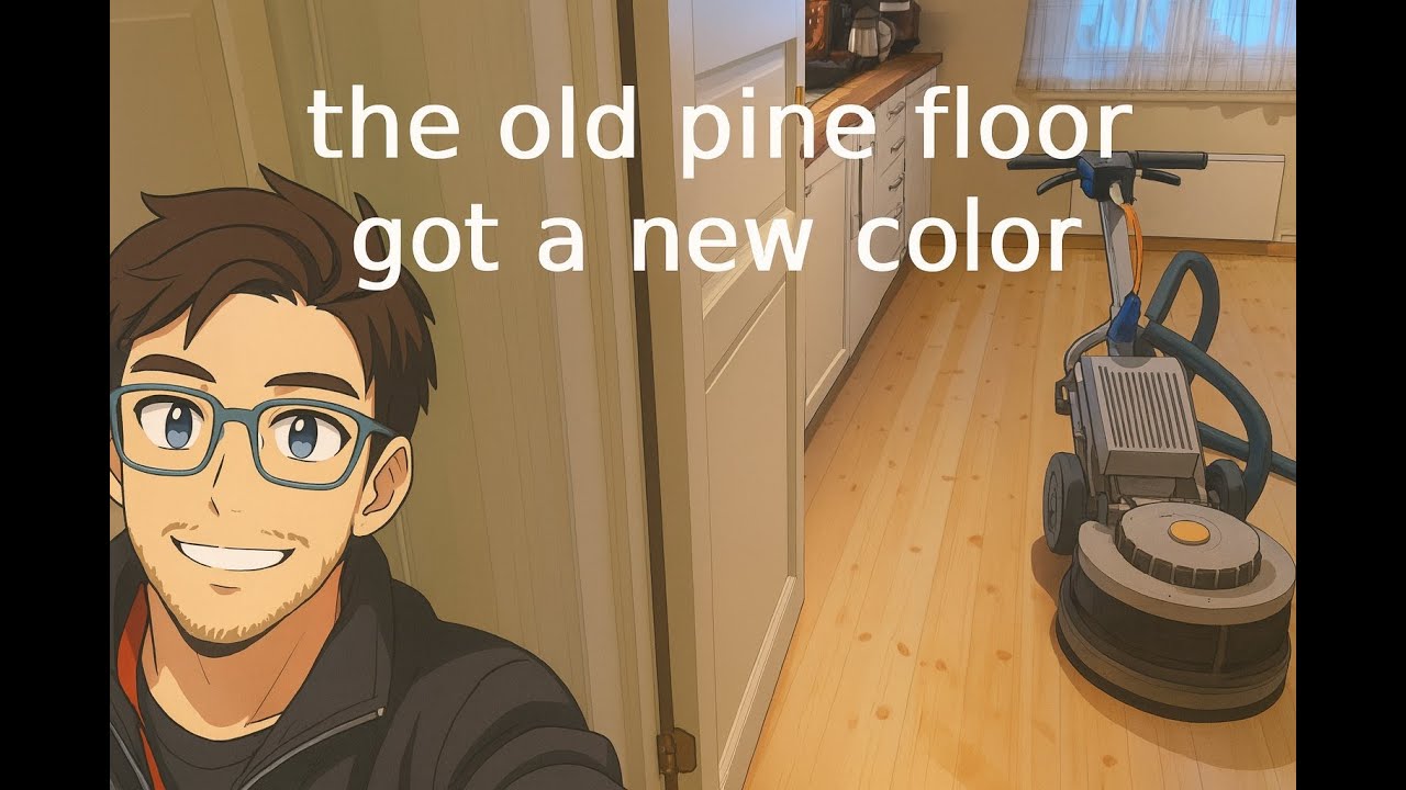 the old pine floor got a new color