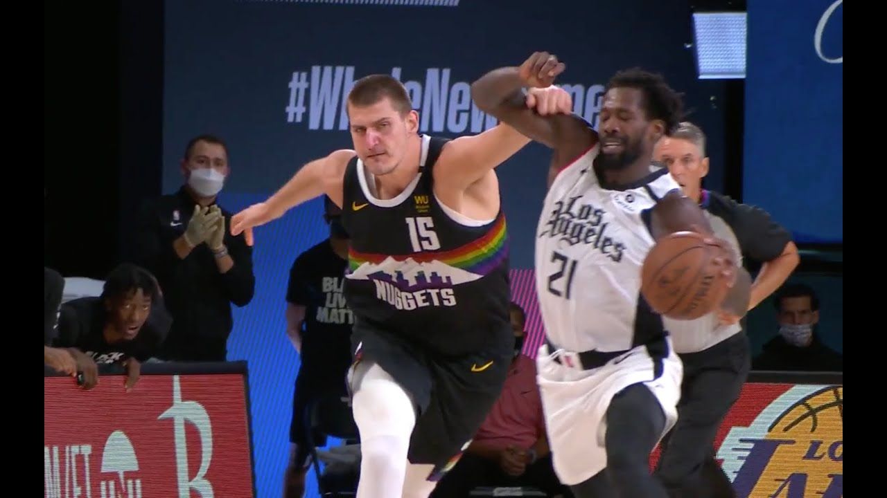 Nikola Jokic Hacks Pat Bev After Being Frustrated About Foul Call - YouTube