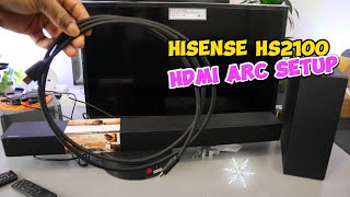 How to Install HISENSE HS 2100 Soundbar To TV Using HDMI ARC Cable