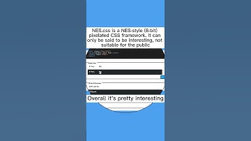 NES.css is a NES-style (8-bit) pixelated CSS framework. It can only be said to be interesting