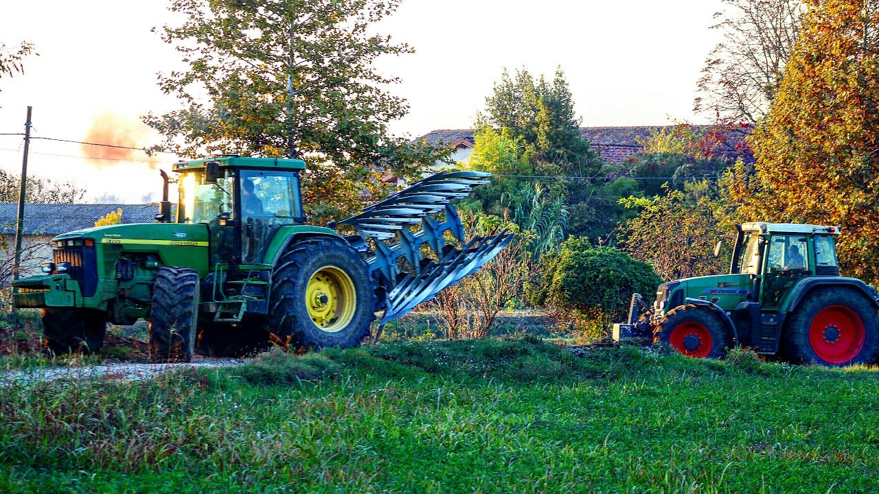 Fendt 818 Vario, John Deere 8300 | Alpego 5m, Rabe 4 vomeri | Azienda ...