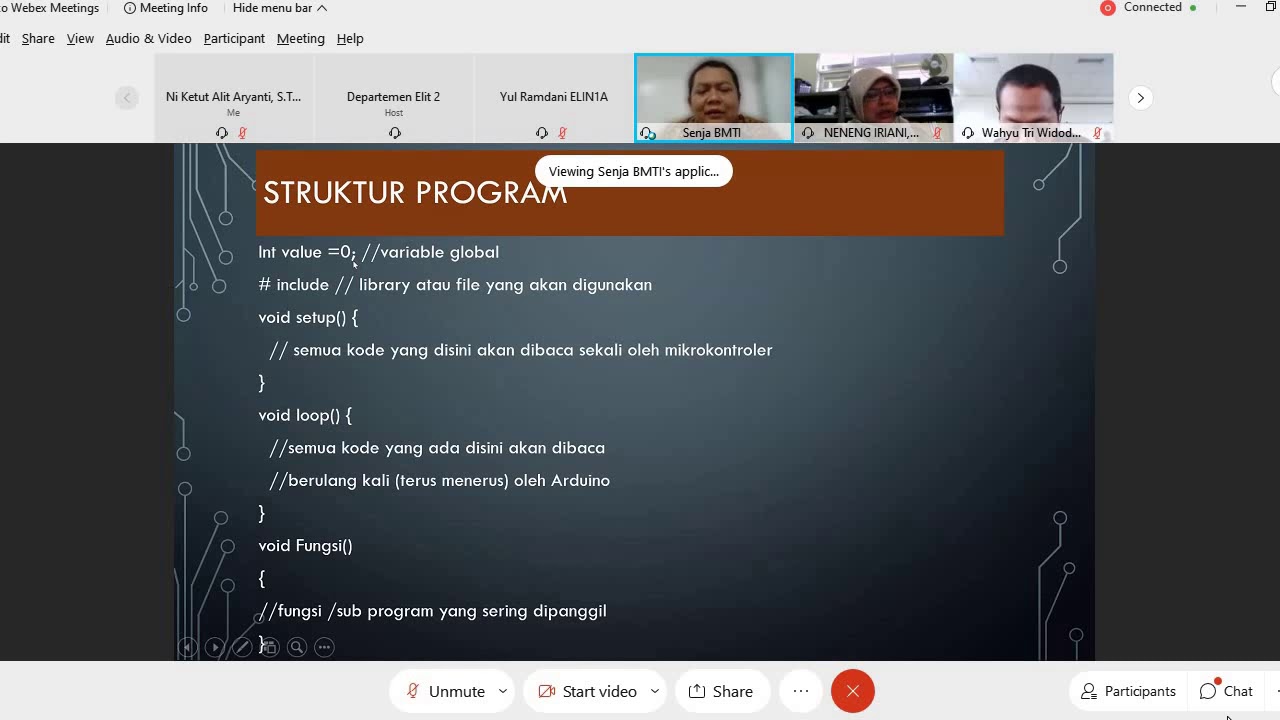 Rekaman diskusi KP3 sesi 1-Dasar Pemrograman Mikrokontroler ESP32 Melalui Arduino IDE