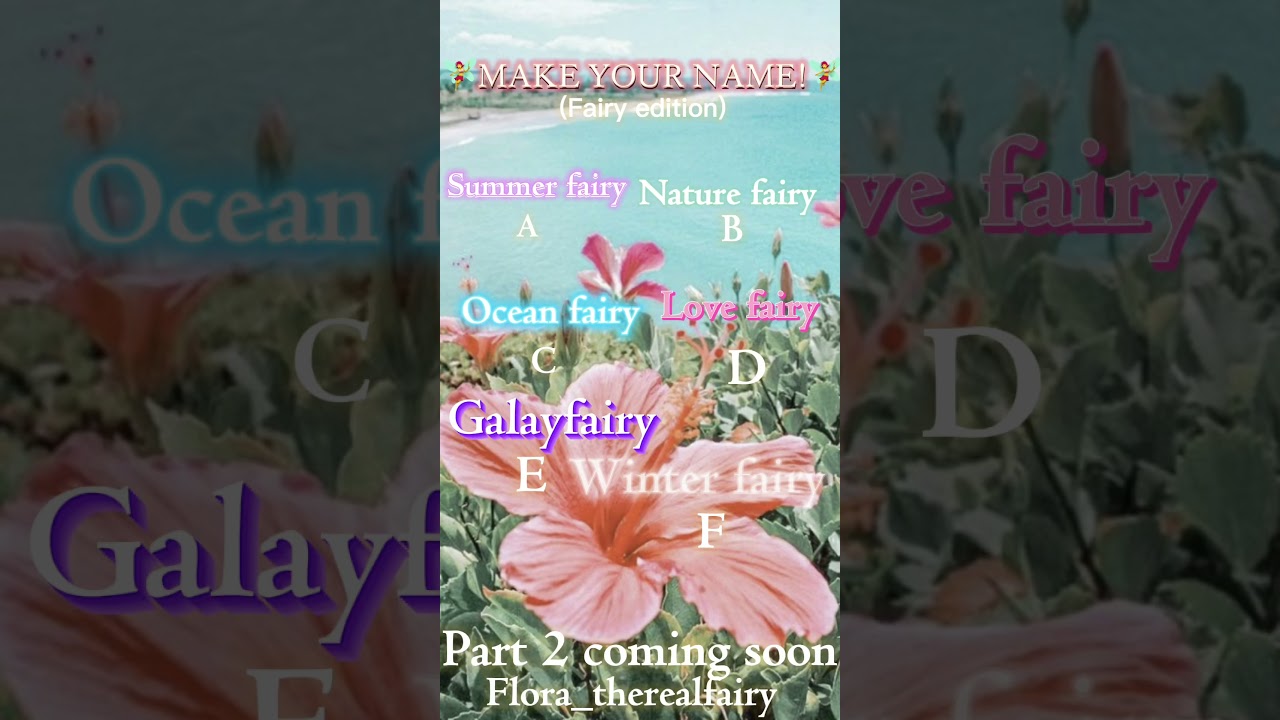 Make ur name!🧚‍♀️(fairy edition)or just the first letter of ur name