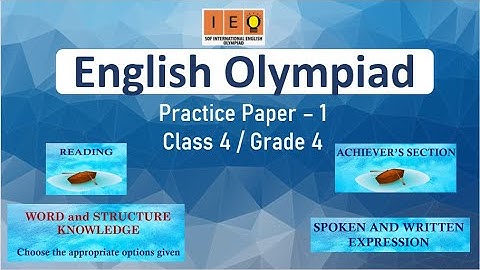 English Olympiad class 4 Practice test - 1
