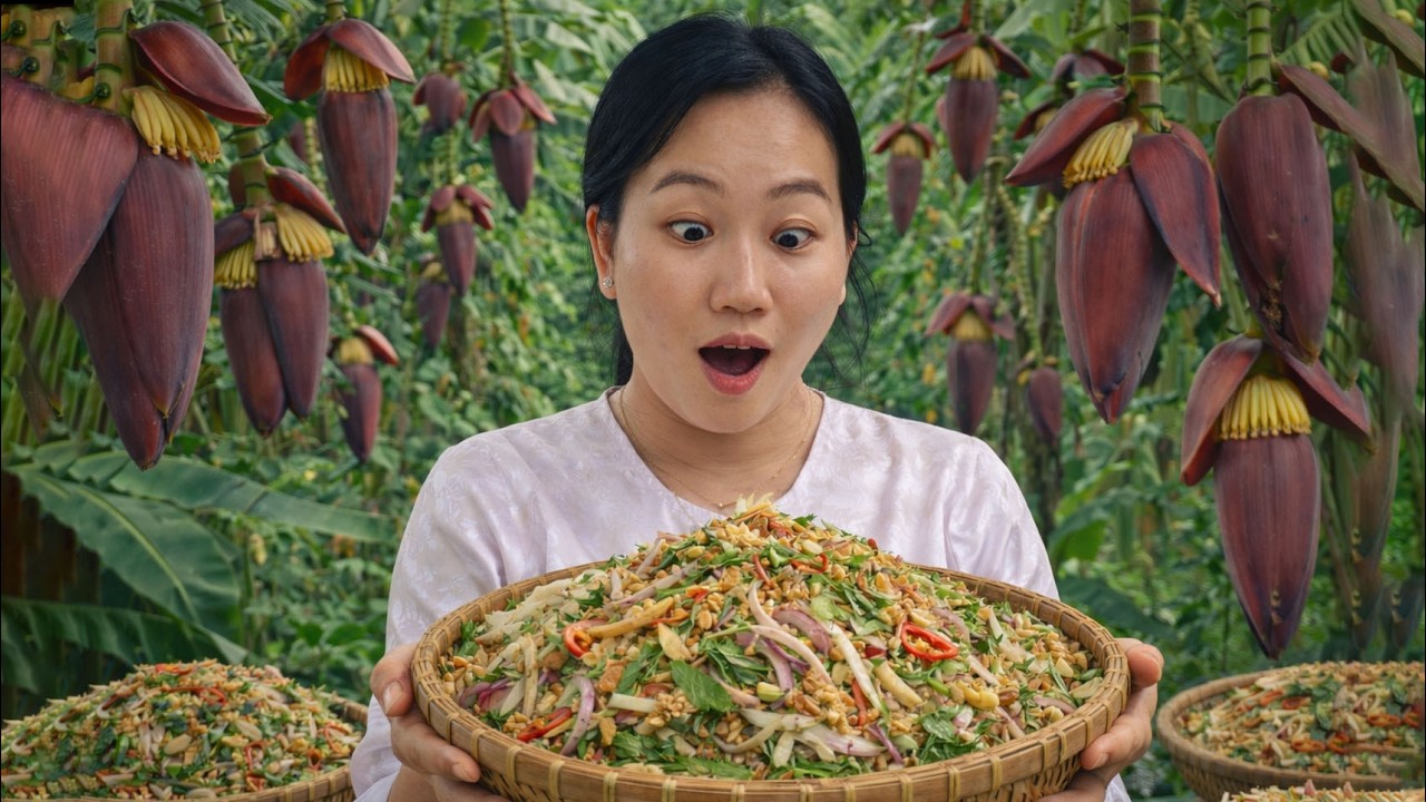 Harvest Banana Blossom & Make Crunchy Vietnamese Salad | Farm to Table