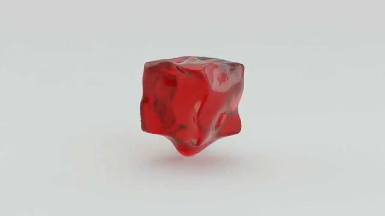 Gelatin cubes dropped onto solid surface in slow motion YouTube