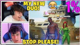 CLIX & RONALDO Plays NEW ONE PERCENT CUP & CAN'T STOP LAUGHING After MAX Trolling In DUO ARENA!