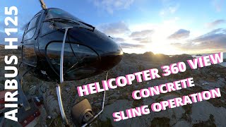 HELICOPTER 360° view // Concrete sling operation