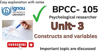 BPCC- 105 Unit-3 Constructs and variables #ignou #bpcc105 #ignounotes #ignoubooks #exam #june2025