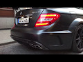 Straight Piped Mercedes C63 Black Series! Loud acceleration!