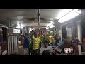 Brasileiros festejando na Tranvia em Samara a vaga para as quartas da Copa 2018. Brasil 2 x 0 México