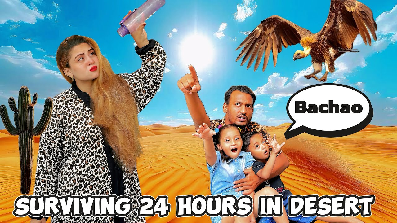 Surviving 24 Hours In Middle of Desert Challenge