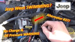 Wrangler Went SWIMMING? (Battery Not Charging & Oil Pressure WARNING?)