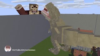 When Titan Meets Dinosaur (Minecraft Animation)