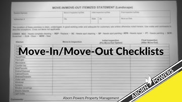 Aborn Tutorial - Move in Move out Checklist