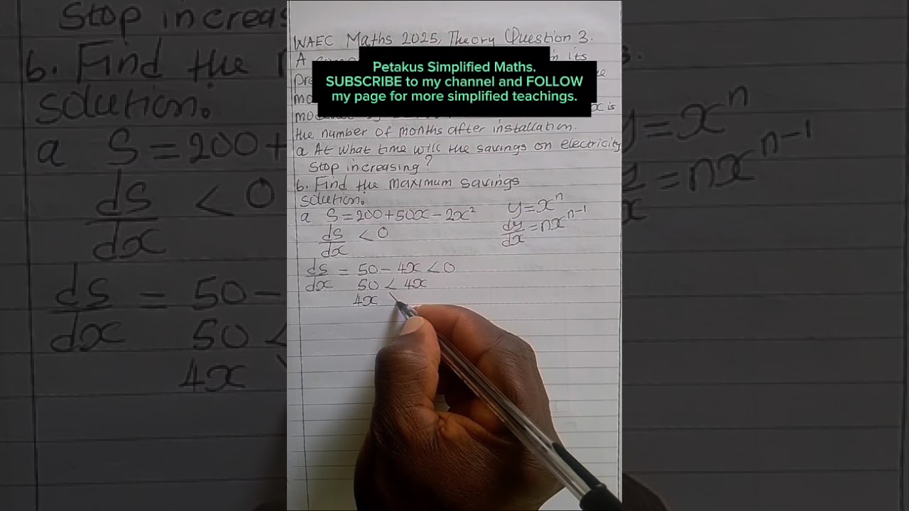 WAEC 2025 Mathematics Theory Question 3