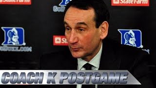 Duke's Mike Krzyzewski Talks Emotional Win Over UNC