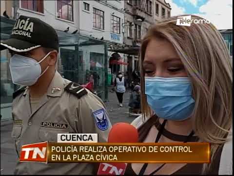 Policía realiza operativo de control en la Plaza Cívica