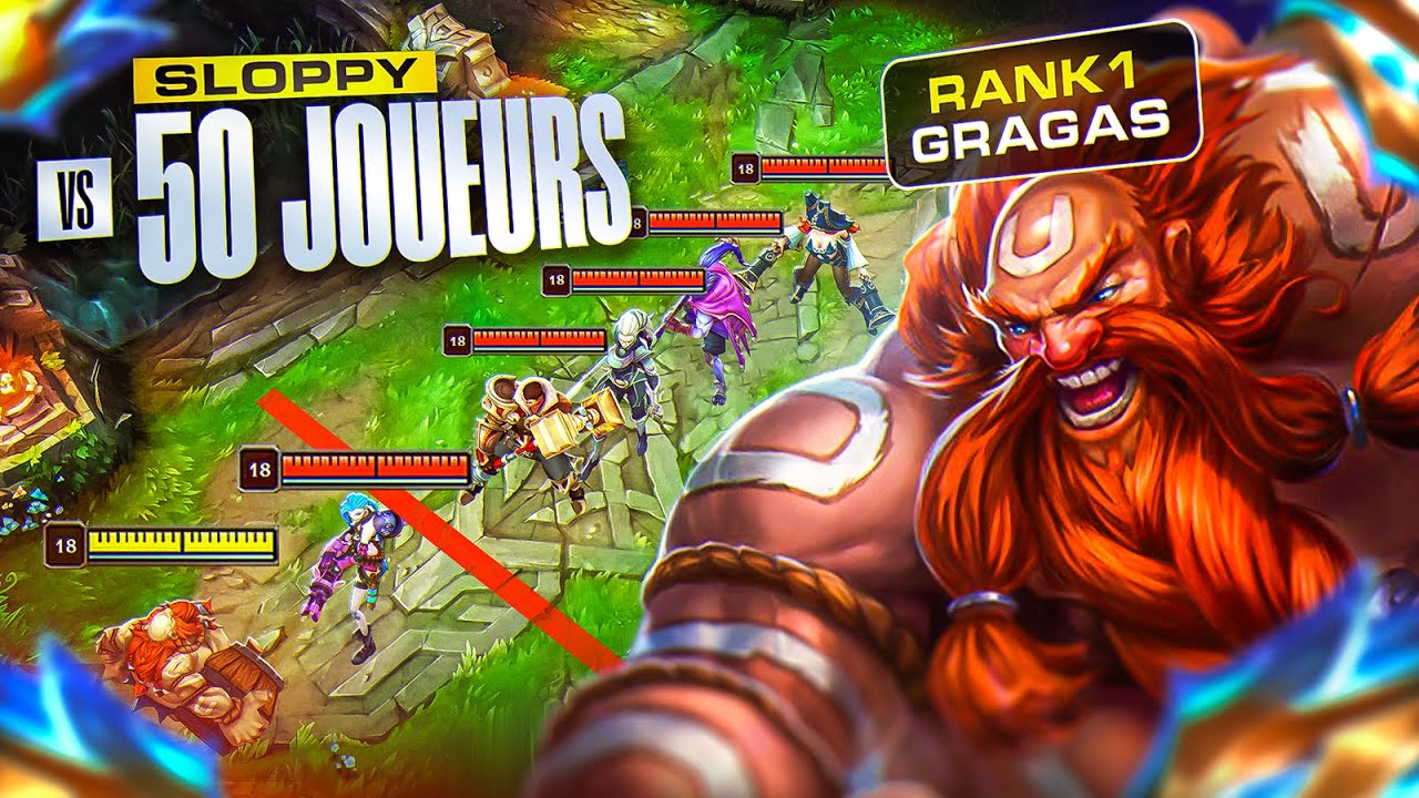 SLOPPY RANK 1 GRAGAS VS 50 JOUEURS ! IL DOIT SURVIVRE A TOUTES LES VAGUES SANS MOURIR !