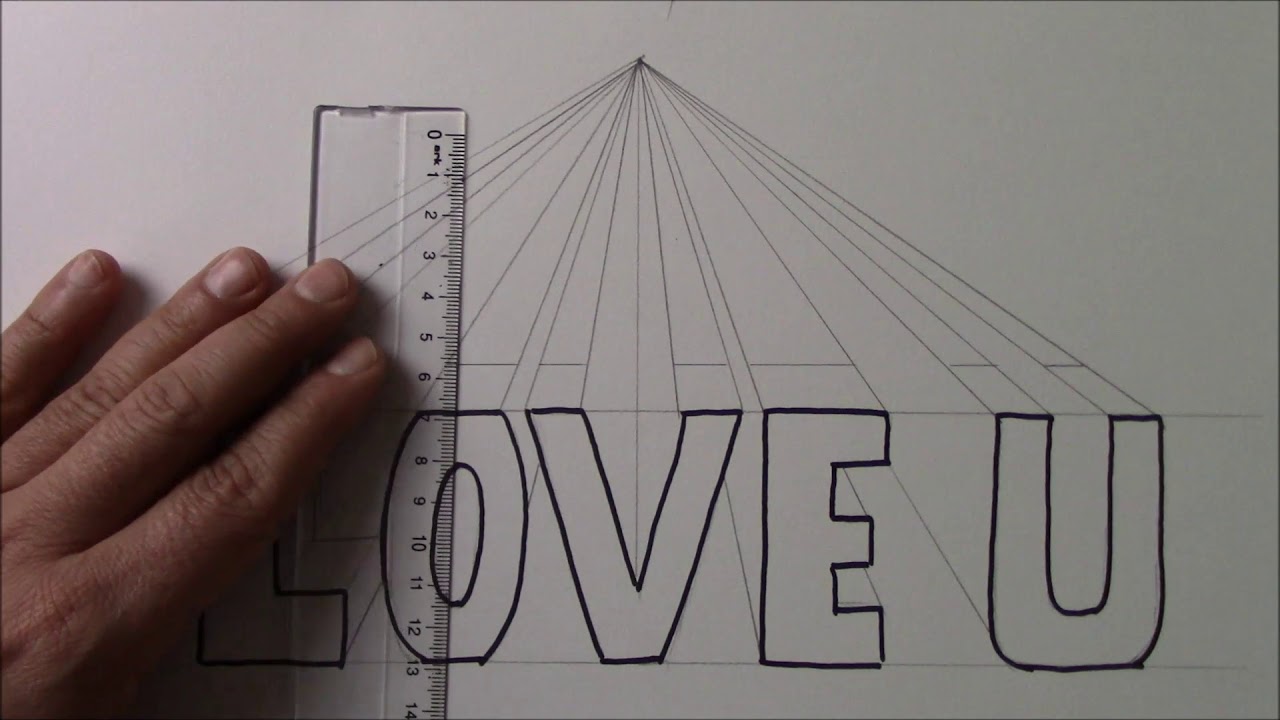 3 Boyutlu l Love u çizimi, Kolay perspektif ile nasıl yapılır? YouTube