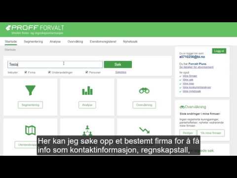 Sett opp konkurrentanalyse i Proff Forvalt