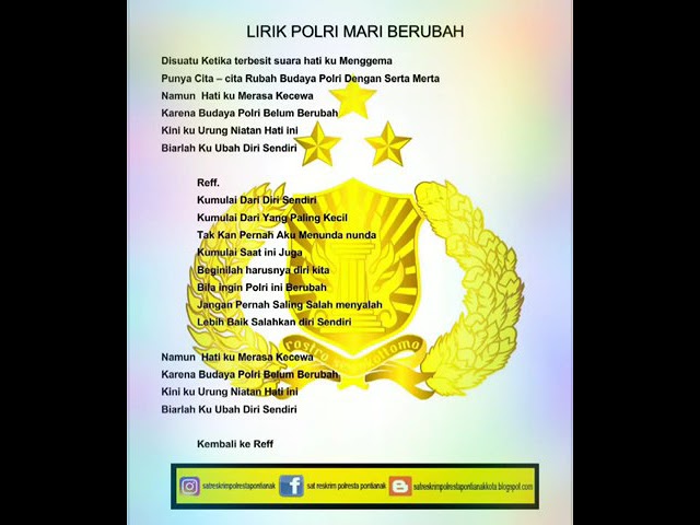 Lirik Lagu Polri Mari Berubah 'KU MULAI DARI DIRI SENDIRI' | MP3 FREE DOWNLOAD class=