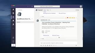 QuickMinutes Microsoft Teams Integration using webhook