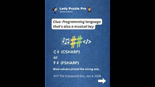 This NYT Crossword Clue Tricked Everyone (C# vs F#) - Jan  4, 2026 #crossword #nytcrossword