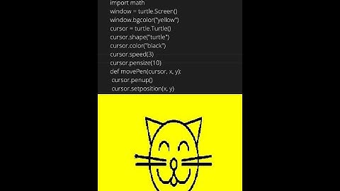 Draw Cat In Python With Code | cat face code | awesome python turtle codes | Python logo #catpython