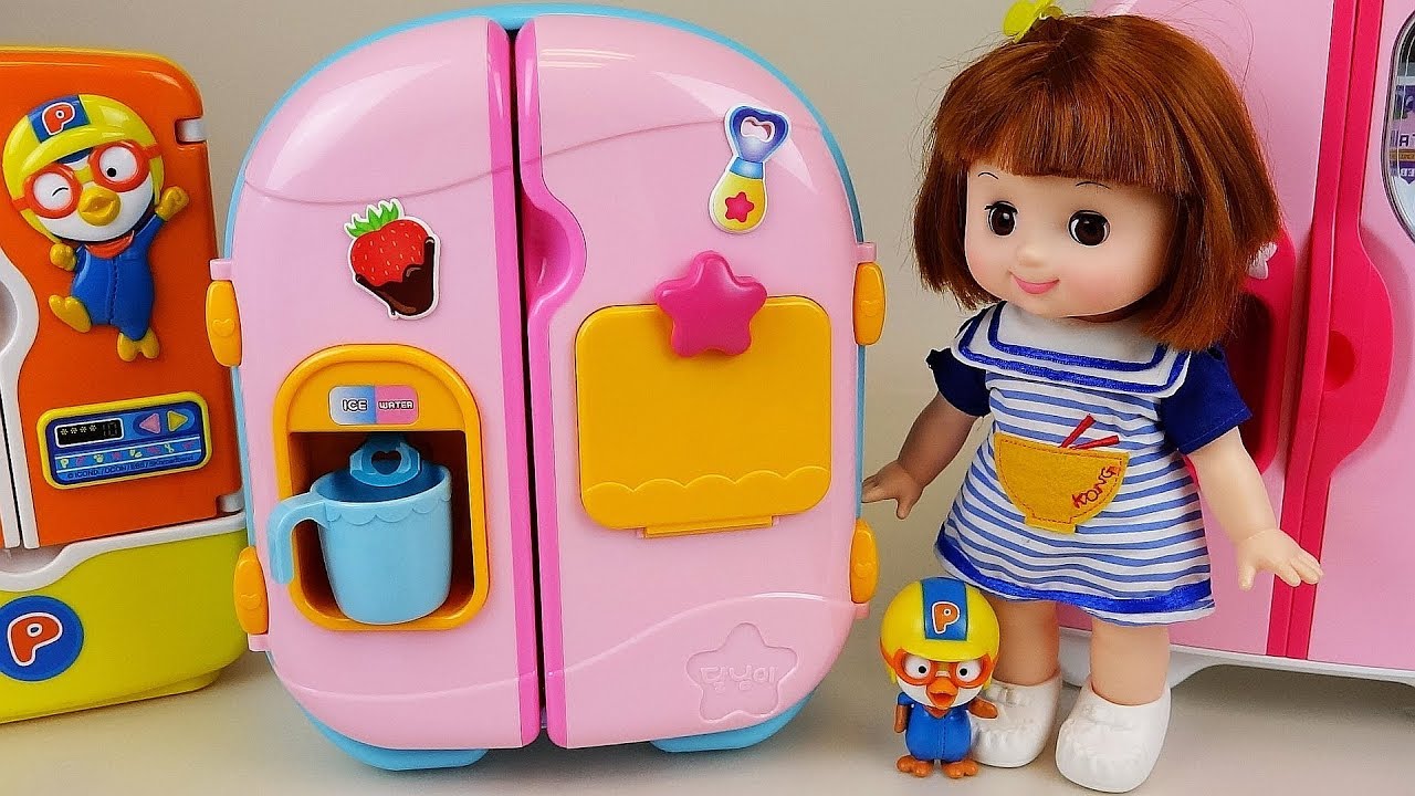 Baby doll Refrigerator and food toys 