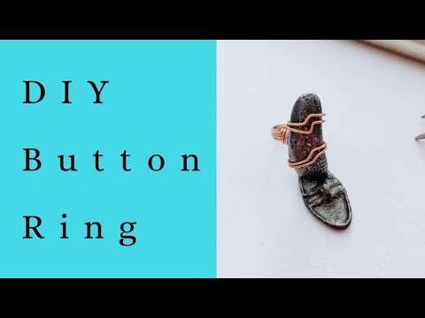 How To Make Wire Wrapped Button Ring.