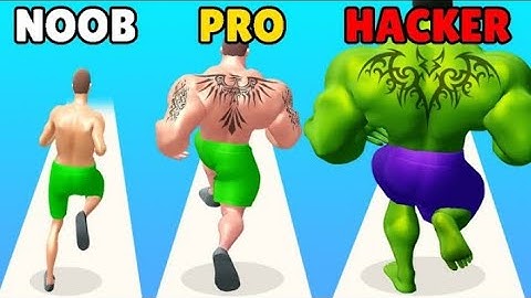 NOOB vs PRO vs HACKER in Muscle Rush