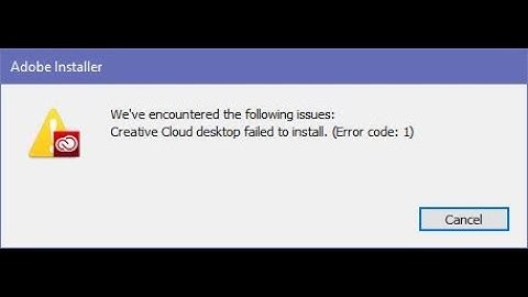 Adobe Error code 1 Fix